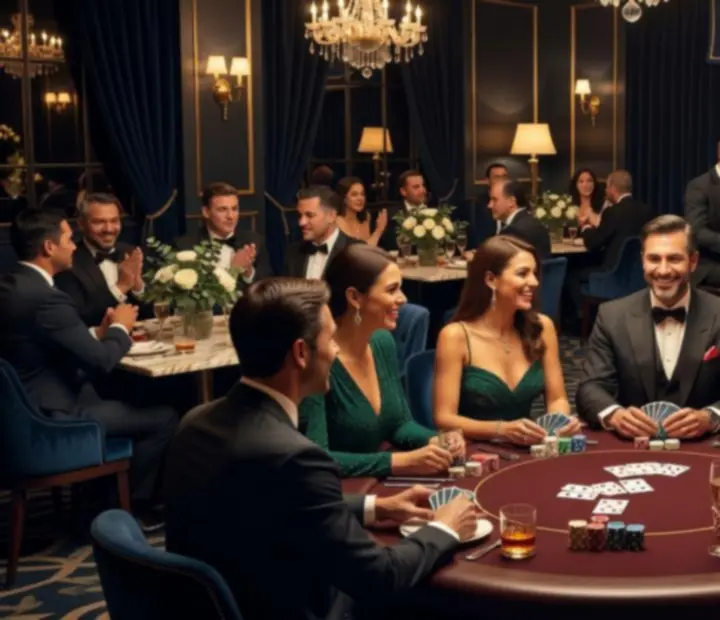 Živá hudba během narozeninové oslavy s pokerovým večerem v elegantním podniku